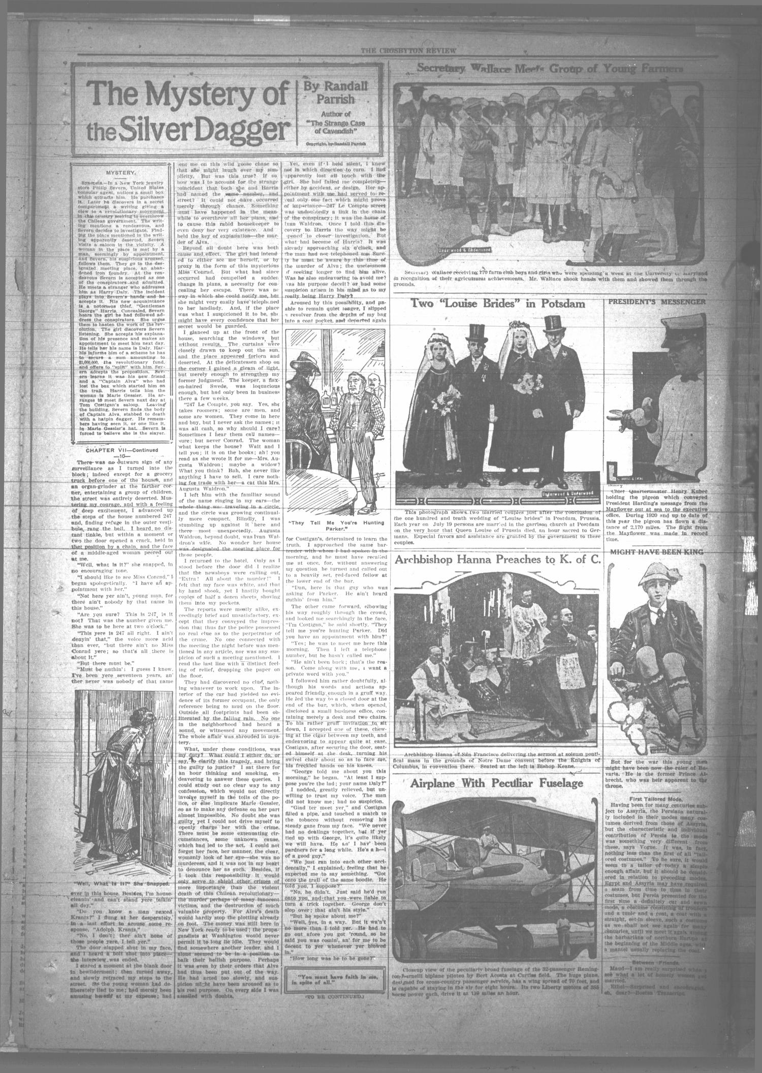 The Crosbyton Review. (Crosbyton, Tex.), Vol. 13, No. 37, Ed. 1 Friday, September 23, 1921
                                                
                                                    [Sequence #]: 3 of 8
                                                