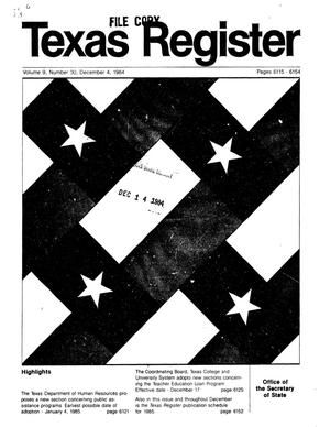 Primary view of object titled 'Texas Register, Volume 9, Number 90, Pages 6115 - 6154, December 4, 1984'.