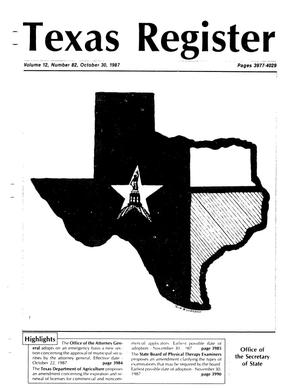 Primary view of object titled 'Texas Register, Volume 12, Number 82, Pages 3977-4029, October 30, 1987'.