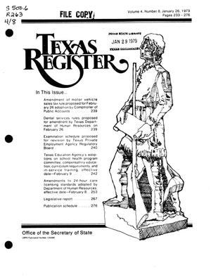 Primary view of object titled 'Texas Register, Volume 4, Number 8, Pages 233-276, January 26, 1979'.