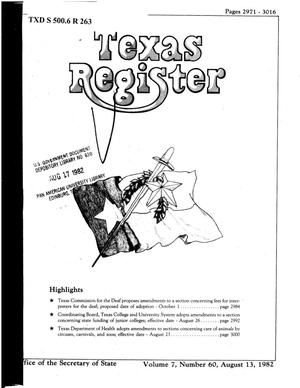 Primary view of object titled 'Texas Register, Volume 7, Number 60, Pages 2971-3016, August 13, 1982'.