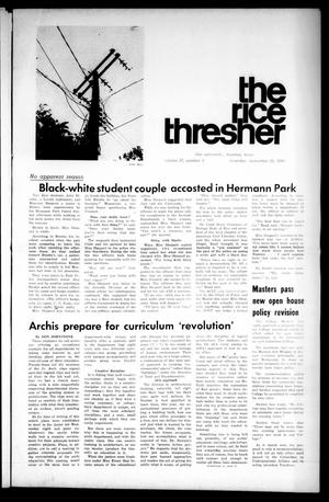 Primary view of object titled 'The Rice Thresher (Houston, Tex.), Vol. 57, No. 4, Ed. 1 Thursday, September 25, 1969'.