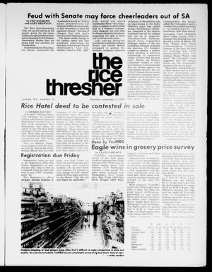 Primary view of object titled 'The Rice Thresher (Houston, Tex.), Vol. 63, No. 6, Ed. 1 Thursday, September 4, 1975'.