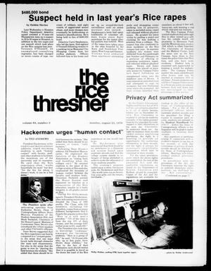 Primary view of object titled 'The Rice Thresher (Houston, Tex.), Vol. 64, No. 3, Ed. 1 Monday, August 23, 1976'.