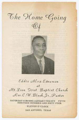 Primary view of object titled '[Funeral Program for Eddie Edmerson, January 25, 1964]'.