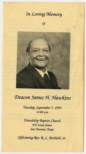 Primary view of object titled '[Funeral Program for James H. Hawkins, September 7, 1993]'.