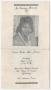 Pamphlet: [Funeral Program for Katie Mae James, May 7, 1985]