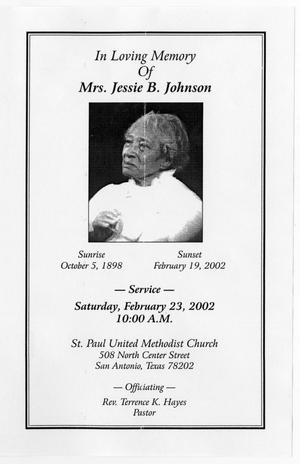 Primary view of object titled '[Funeral Program for Jessie B. Johnson, February 23, 2002]'.
