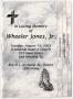 Pamphlet: [Funeral Program for Wheeler Jones, Jr., August 13, 2002]