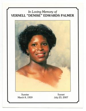 Primary view of object titled '[Funeral Program for Vernell Edwards Palmer, August 4, 2007]'.