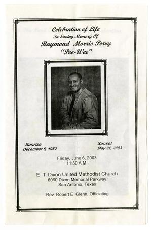 Primary view of object titled '[Funeral Program for Raymond Morris Perry, June 6, 2003]'.