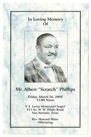 Primary view of object titled '[Funeral Program for Albert Phillips, March 26, 2004]'.