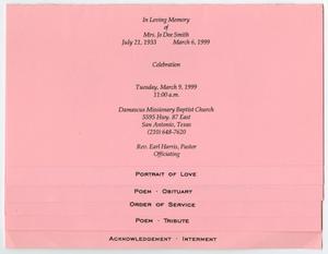 Primary view of object titled '[Funeral Program for Jo Dee Smith, March 9, 1999]'.
