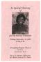 Pamphlet: [Funeral Program for Joe Etta Gentry Wilkerson, September 18, 1998]