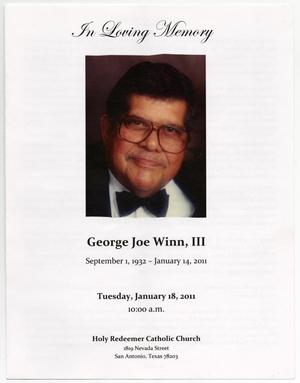 Primary view of object titled '[Funeral Program for George Joe Winn, III, January 18, 2011]'.