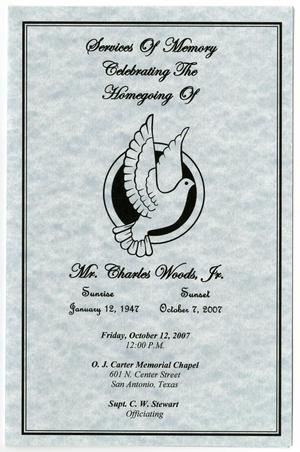 Primary view of object titled '[Funeral Program for Charles Woods, Jr., October 12, 2007]'.