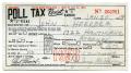 Thumbnail image of item number 1 in: '[Poll tax receipt for John J. Herrera, County of Harris - 1958]'.