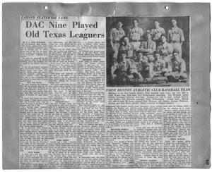 Primary view of object titled 'DAC Nine Played Old Texas Leaguers'.