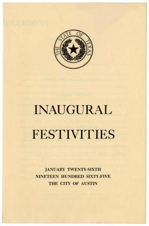Primary view of object titled '[Program for Texas Inaugural Festivities, January 26, 1965]'.
