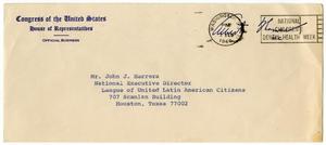 Primary view of object titled '[Envelope from Albert Thomas to John J. Herrera - 1966-02-03]'.