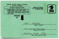 Postcard: [Receipt for registered mail from John J. Herrera to Gary K. Jordan -…
