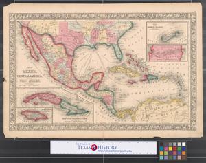 Primary view of object titled 'Map of Mexico, Central America, and the West Indies.'.