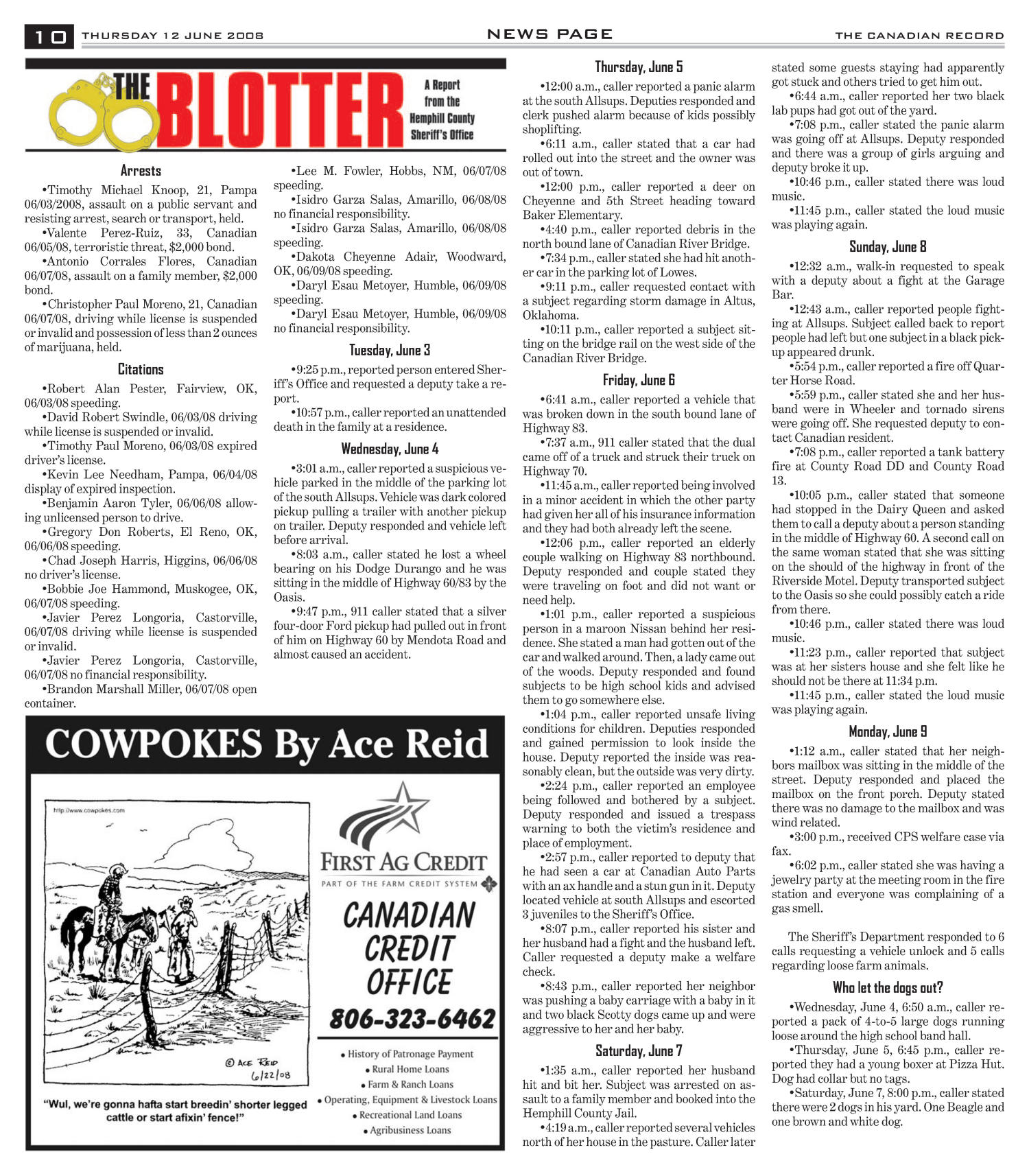 The Canadian Record (Canadian, Tex.), Vol. 118, No. 24, Ed. 1 Thursday, June 12, 2008
                                                
                                                    [Sequence #]: 10 of 32
                                                