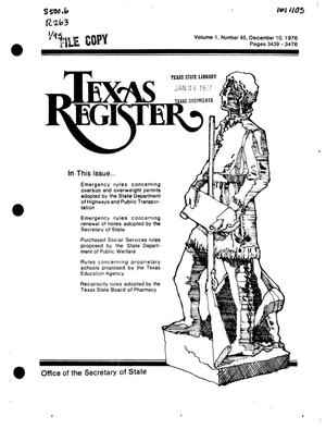 Primary view of object titled 'Texas Register, Volume 1, Number 95, Pages 3439-3476, December 10, 1976'.