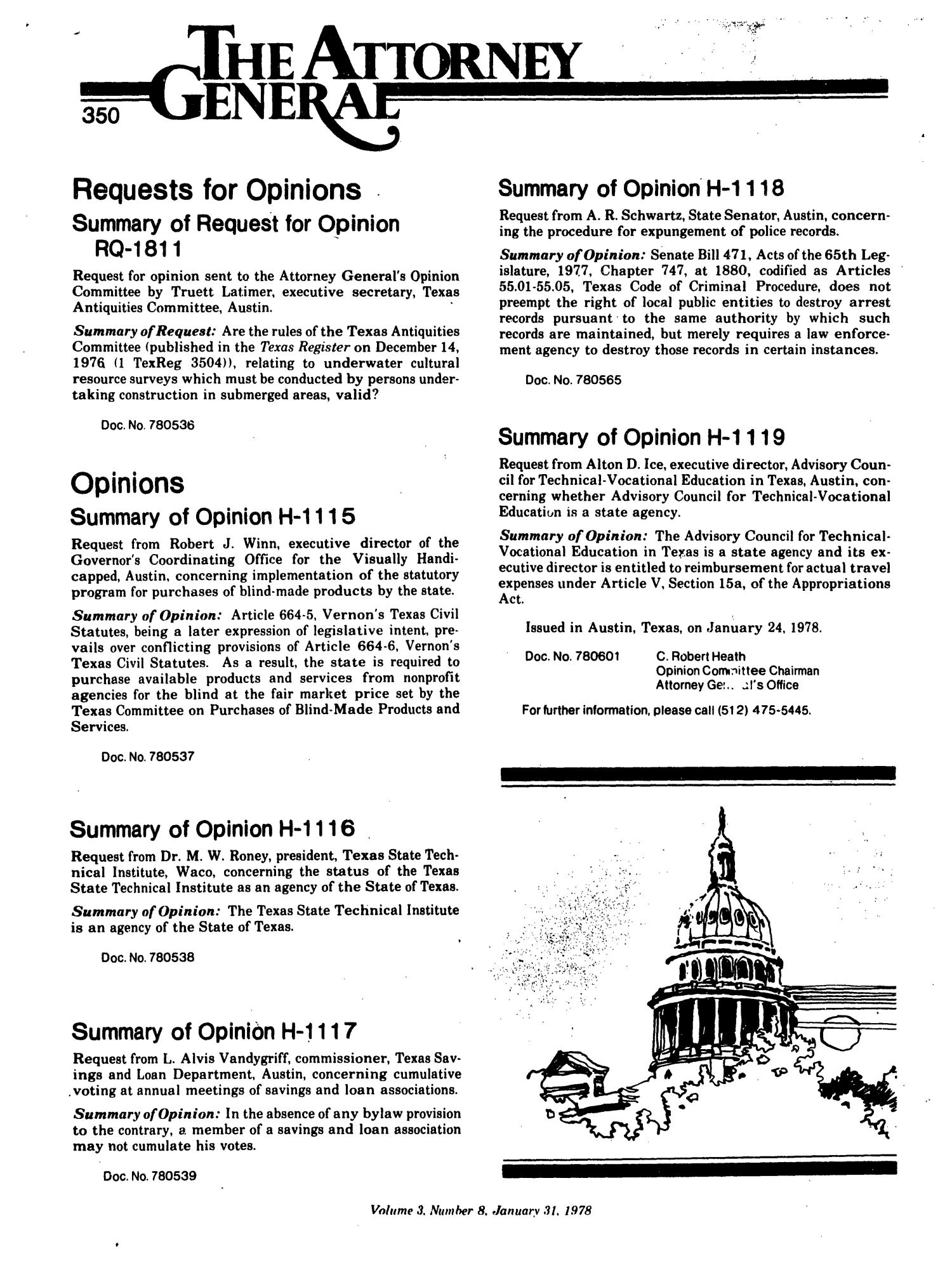 Texas Register, Volume 3, Number 8, Pages 345-413, January 31, 1978
                                                
                                                    350
                                                