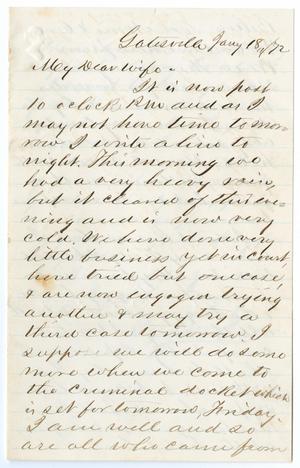 Primary view of object titled '[Letter from John Patterson Osterhout to Junia Roberts Osterhout, January 18, 1872]'.