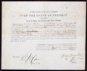 Primary view of object titled '[Certificate of the Election to Justice of the Peace for John Patterson Osterhout]'.