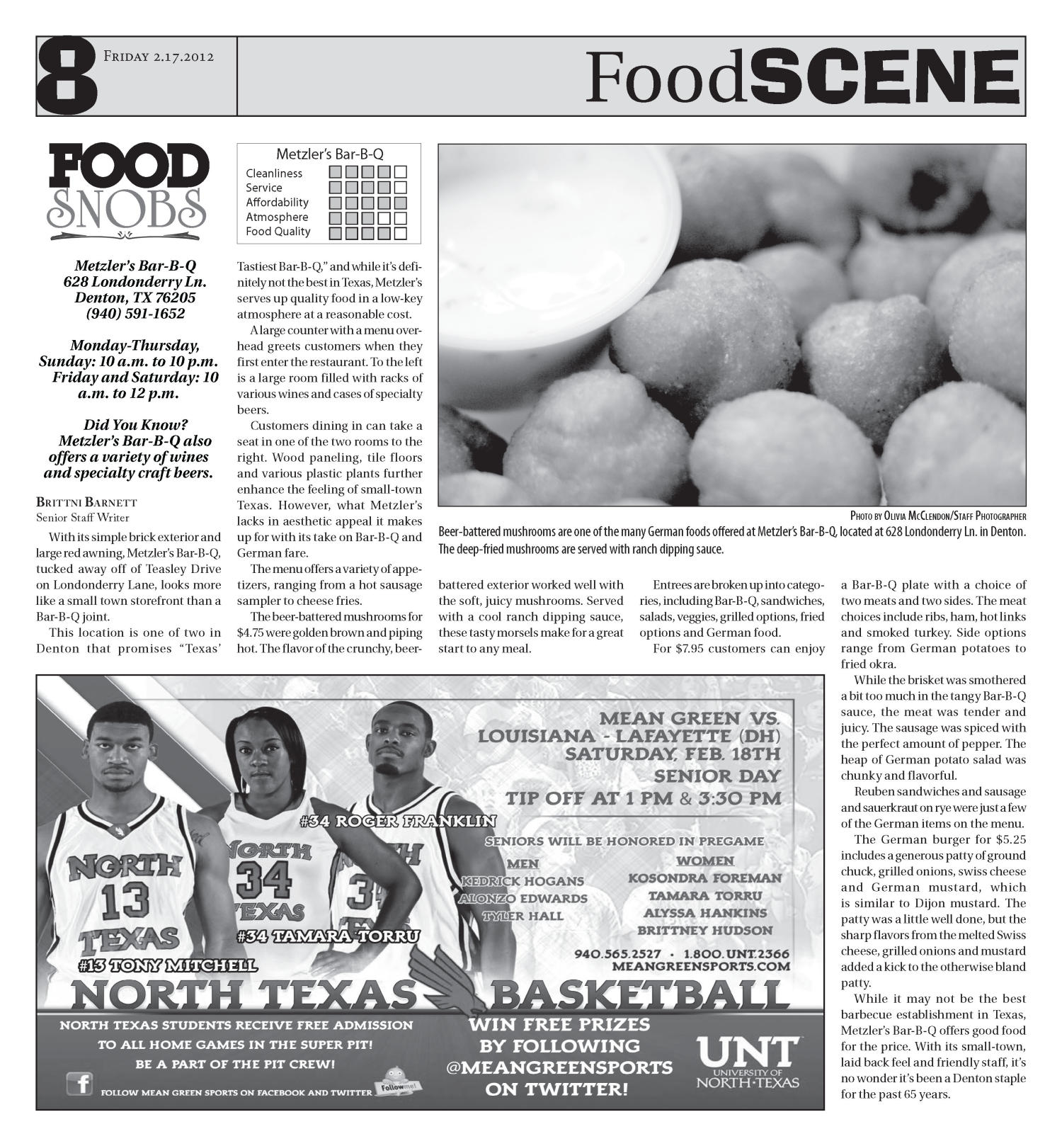 North Texas Daily (Denton, Tex.), Vol. 99, No. 20, Ed. 1 Friday, February 17, 2012
                                                
                                                    [Sequence #]: 12 of 12
                                                