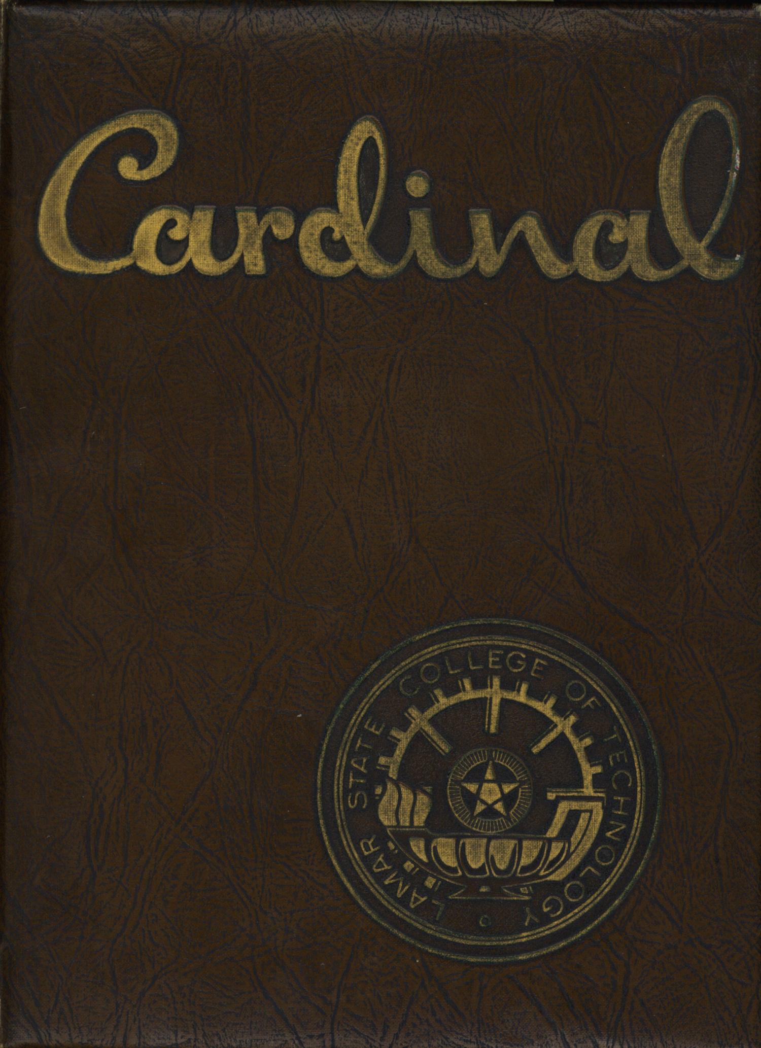 The Cardinal, Yearbook of Lamar State College of Technology, 1952
                                                
                                                    Front Cover
                                                