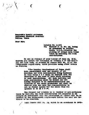 Primary view of object titled 'Texas Attorney General Opinion: O-271'.