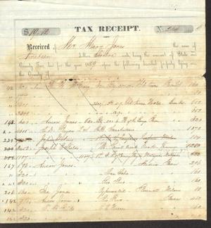 Primary view of object titled 'Tax receipt for Mary Jones, signed in 1860'.