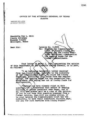 Primary view of object titled 'Texas Attorney General Opinion: O-6464'.