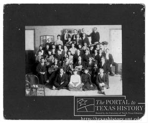 Primary view of object titled '[Group of students, possibly band members]'.