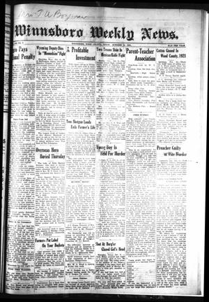 Primary view of object titled 'Winnsboro Weekly News (Winnsboro, Tex.), Vol. 13, No. 7, Ed. 1 Friday, October 14, 1921'.