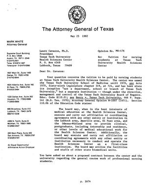 Primary view of object titled 'Texas Attorney General Opinion: MW-476'.