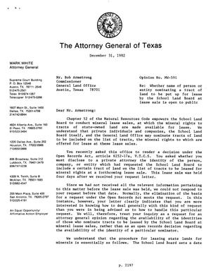 Primary view of object titled 'Texas Attorney General Opinion: MW-591'.