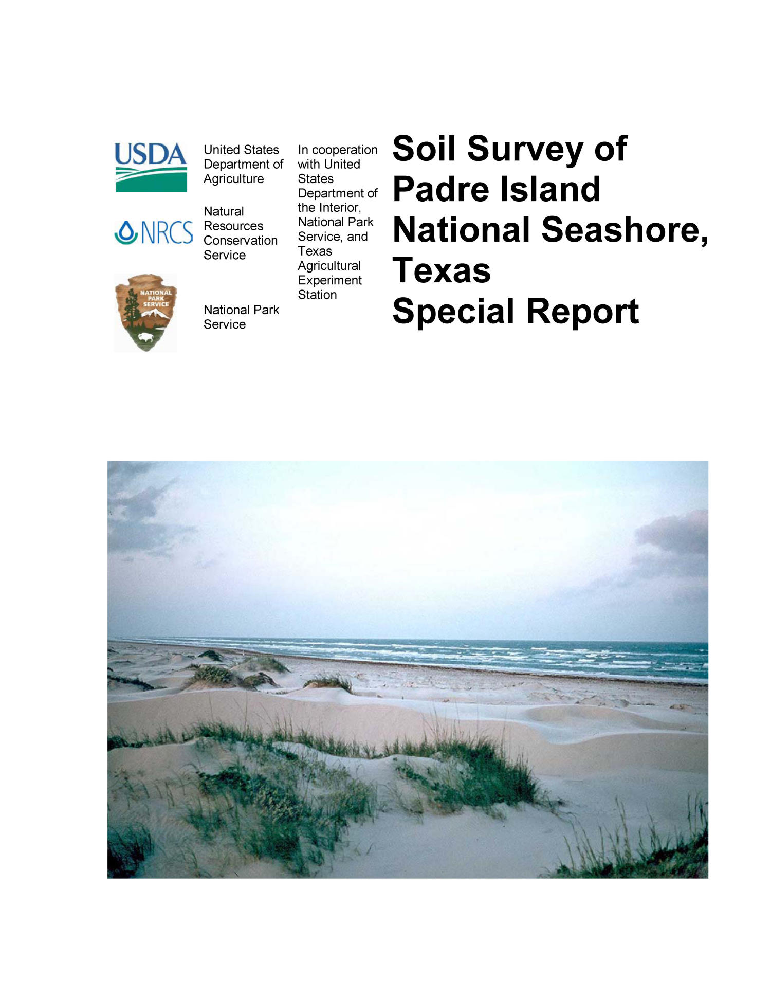 Soil Survey of Padre Island National Seashore, Texas: Special Report
                                                
                                                    Front Cover
                                                