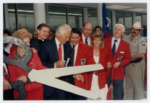 Primary view of object titled '[Ribbon Cutting at League City Post Office]'.