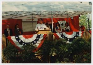 Primary view of object titled '[Naturalization Ceremony at League Park]'.