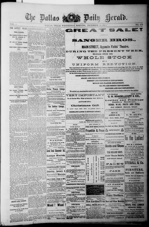 Primary view of object titled 'The Dallas Daily Herald. (Dallas, Tex.), Vol. 1, No. 276, Ed. 1 Wednesday, December 31, 1873'.