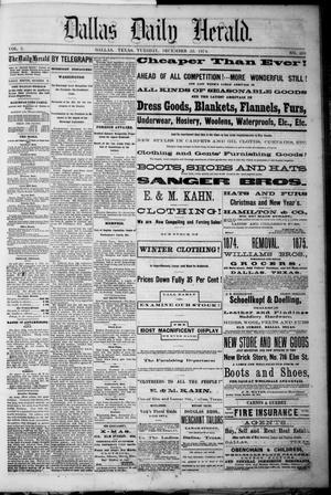 Primary view of object titled 'Dallas Daily Herald. (Dallas, Tex.), Vol. 2, No. 268, Ed. 1 Tuesday, December 22, 1874'.