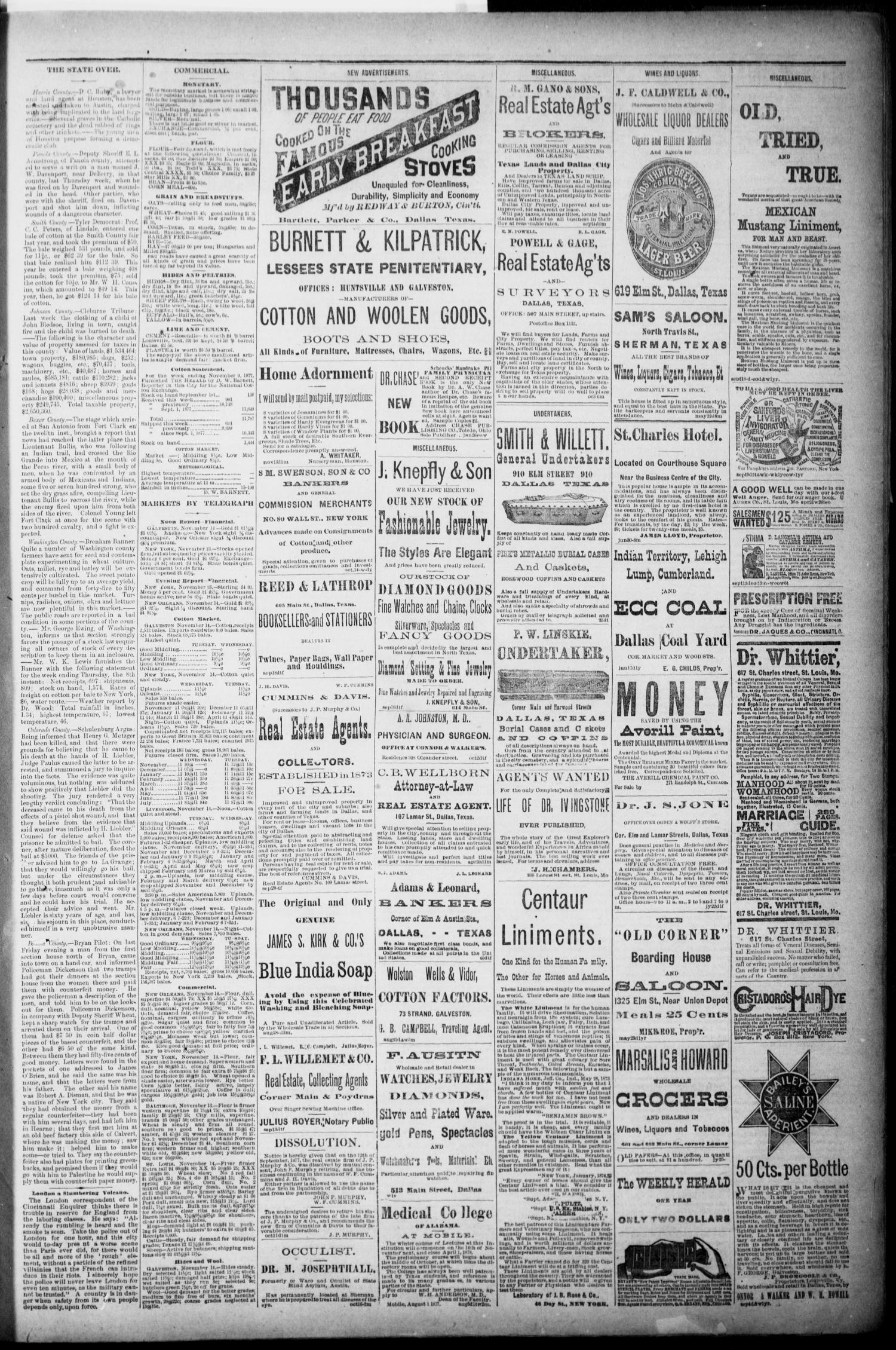 The Dallas Daily Herald. (Dallas, Tex.), Vol. 5, No. 145, Ed. 1 Thursday, November 15, 1877
                                                
                                                    [Sequence #]: 3 of 4
                                                