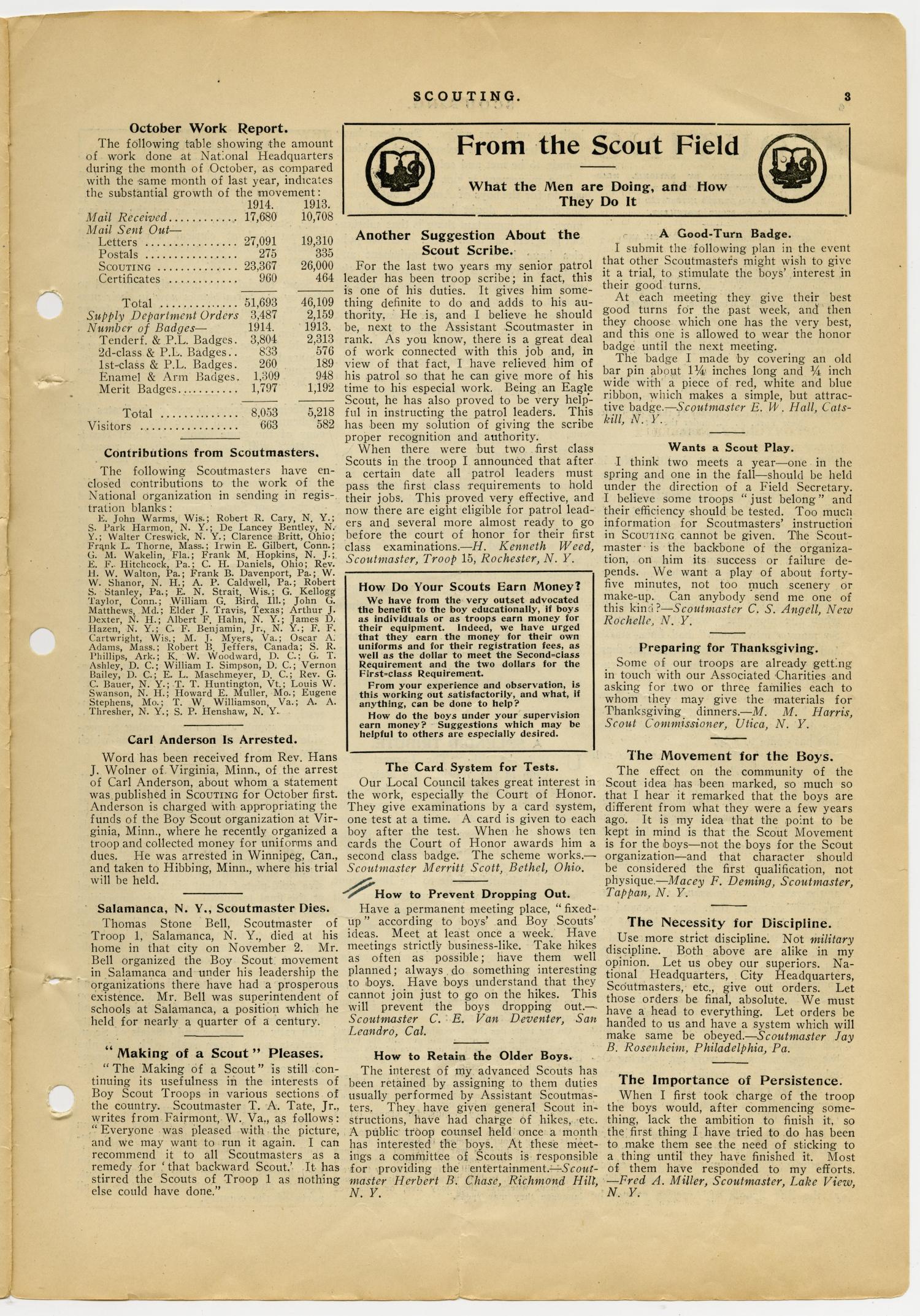 Scouting, Volume 2, Number 14, November 15, 1914
                                                
                                                    3
                                                