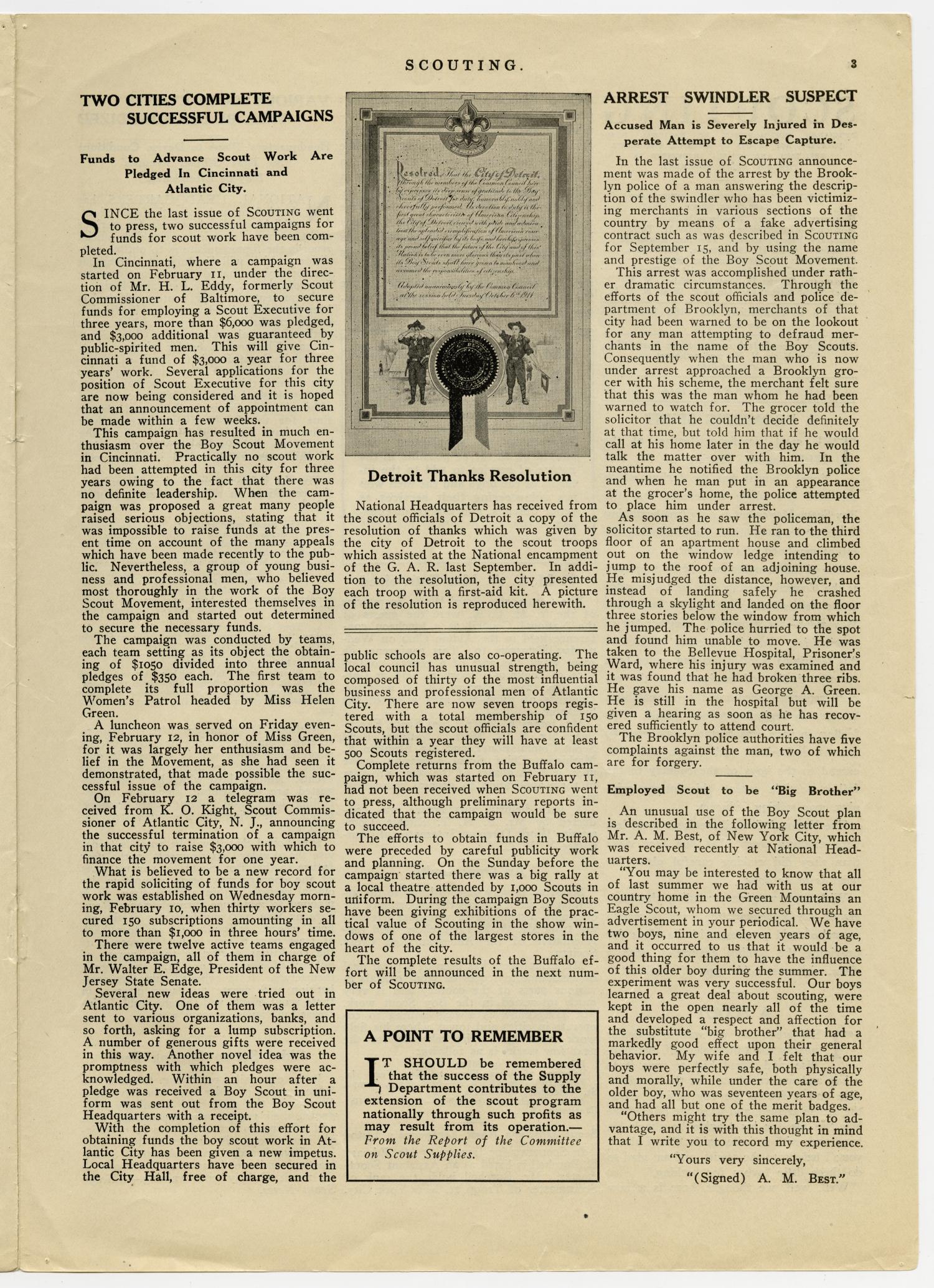 Scouting, Volume 2, Number 20, February 15, 1915
                                                
                                                    3
                                                
