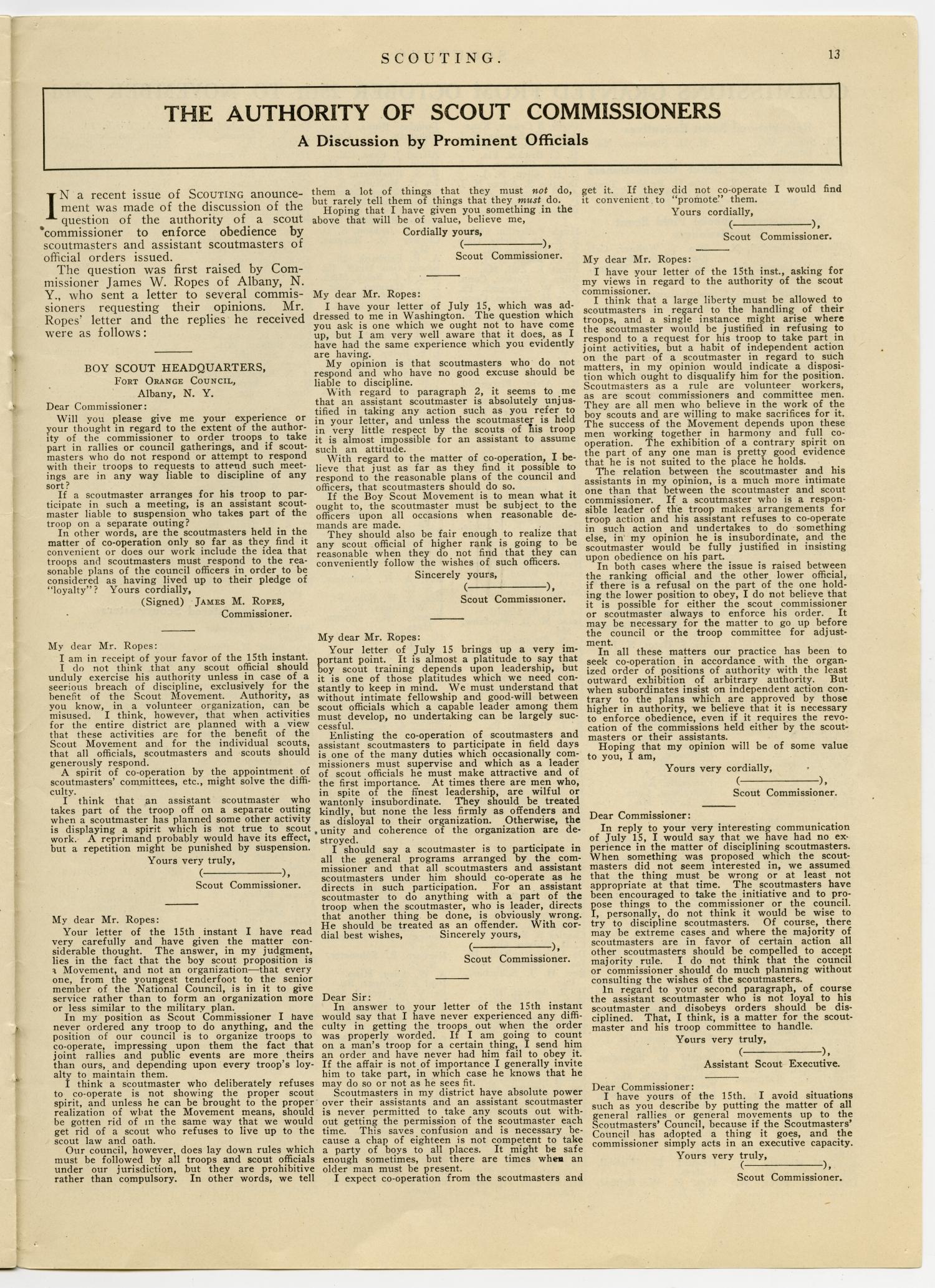 Scouting, Volume 3, Number 15, December 1, 1915
                                                
                                                    13
                                                