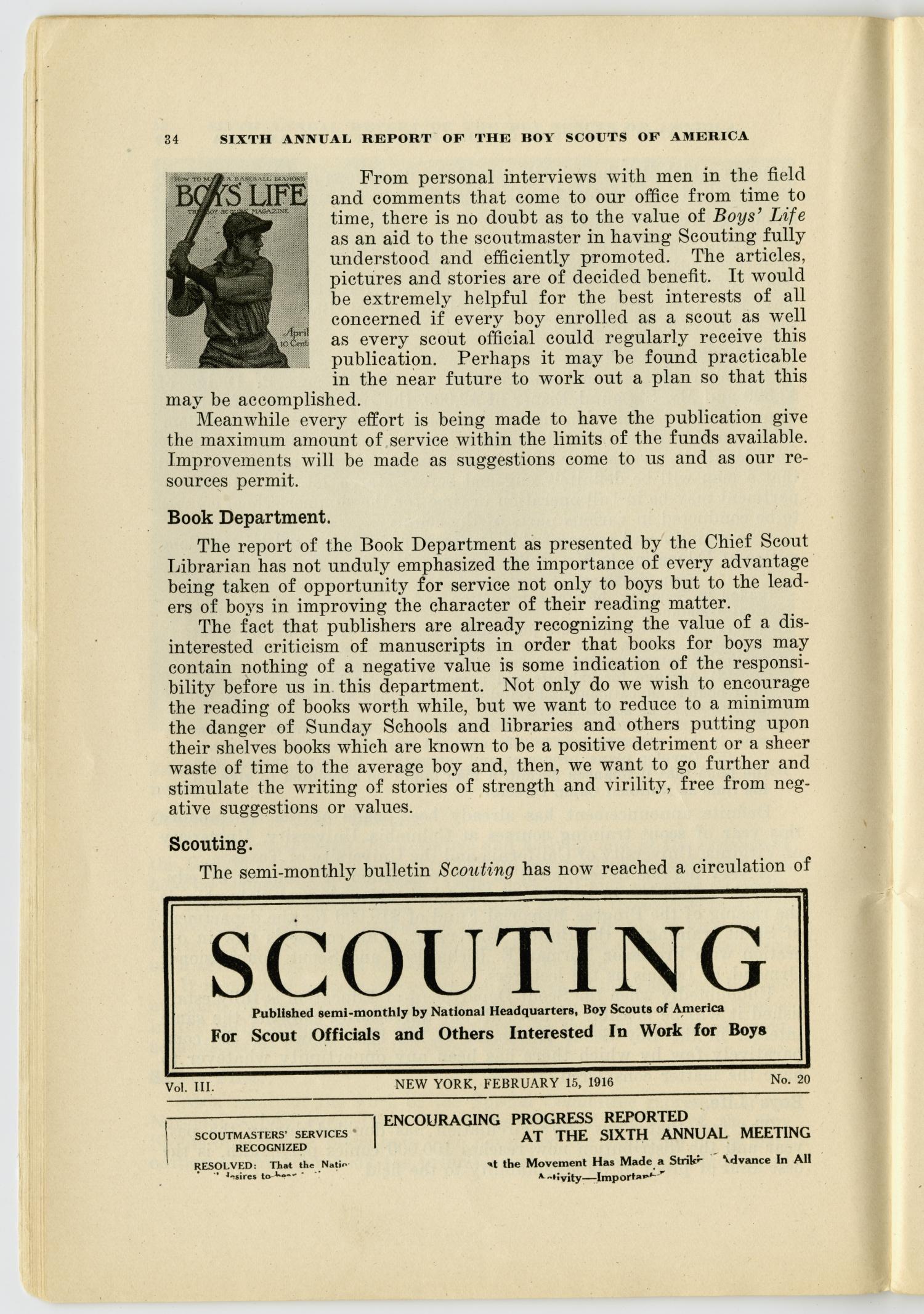 Scouting, Volume 3, Number 22, April 1, 1916
                                                
                                                    34
                                                